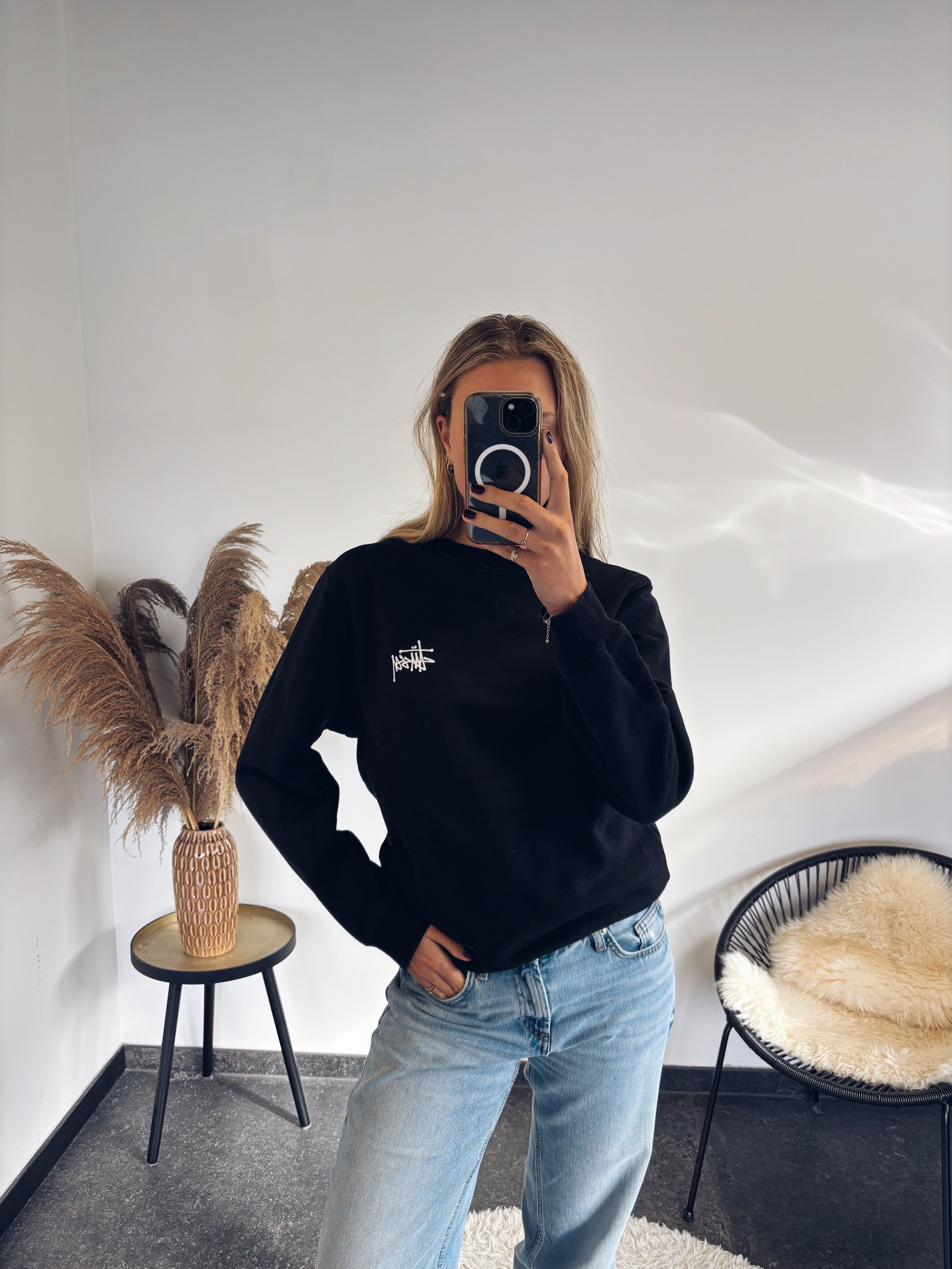 Stüssy sweater zwart